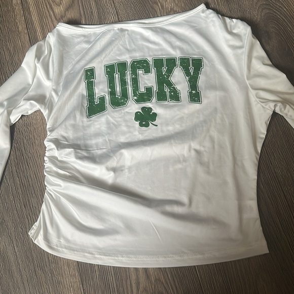 SHEIN White Asymmetrical Fitted Long Sleeve Tee - Picture 4 of 8